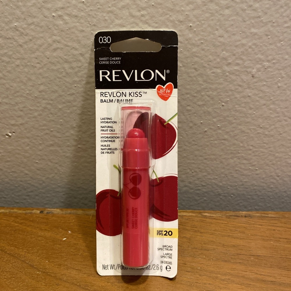 Revlon Kiss Lip Balm Stick, Sweet Cherry 30, SPF 20, 0.09 oz